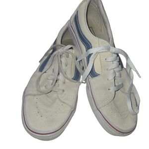 Vans Beige and Blue Sneakers Vintage Look